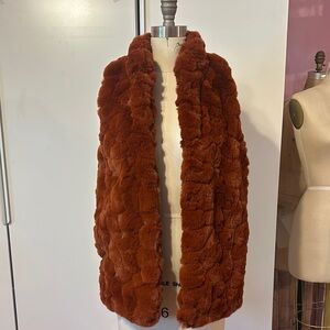 Rachel Zoe Rust Faux Fur Vest